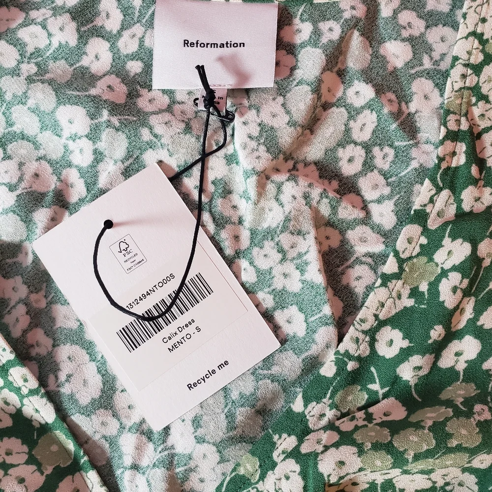 Reformation Calix Mento Mini Dress Bias Cut Ditsy Floral Cottagecore Spring S - Picture 6 of 14